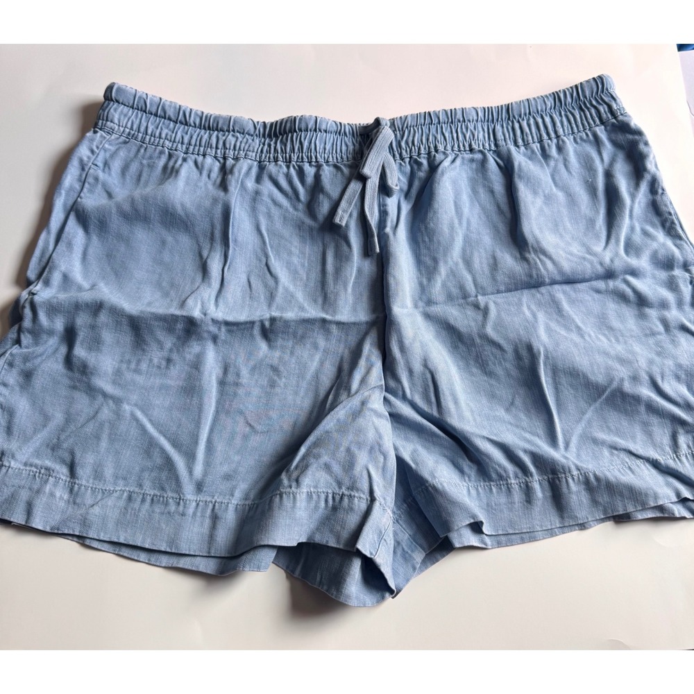 Hilary Radley Light Blue Tencel Lyocell Drawstring Shorts XL D6141GW-E2212A